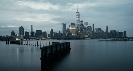 city skyline Manhattan New York one day 