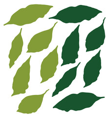 Autumn leaves silhouette collection. Set of autumn leaves silhouette