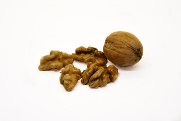 walnuts on a white background