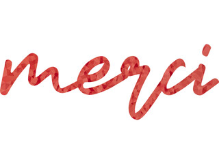 Merci Card. Hand Written Lettering for Title, Heading, Photo Overlay, Wedding Invitation, Thank You Message.