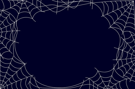Spider web cobweb spiderweb banner poster frame background concept. Vector cartoon graphic design element illustration