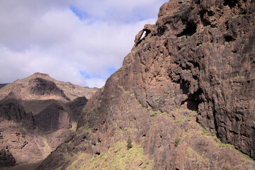 Fototapeta premium Gran Canaria, landscape in the south west of the island, hiking route in La Aldea de San Nicolas municipality