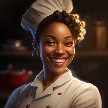 portrait of a woman chef smiling Generative Ai