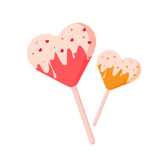 icon heart-shaped lollipops. valentines day. vector illustration