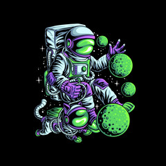 protect the galaxy, astronaut streetwear t-shirt design