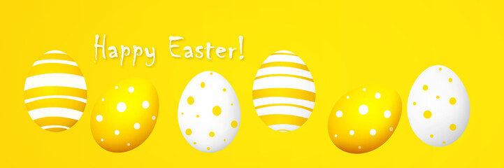 Beautiful Easter background with colorful Easter eggs. 3d illustration