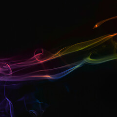 Abstract colorful smoke on black background