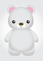 Adorable, Cute, happy White Bear vector baby funny cartoon