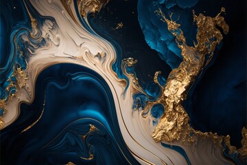 Fototapeta premium Marble ink abstract art from exquisite original painting for abstract background