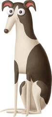 Whippet dog cartoon illustration