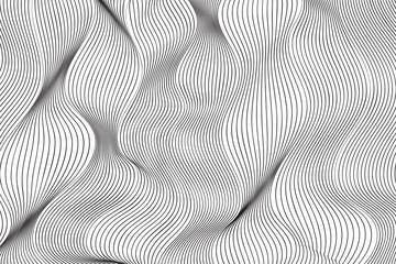 abstract smooth waves background. black and white wavy stripes background