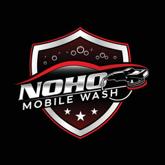 Mobile detailing and car wash logo design with buffer 