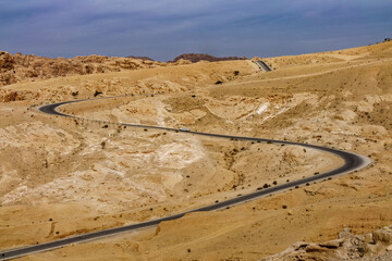 Droga asfaltowa przez pustynię Jordania