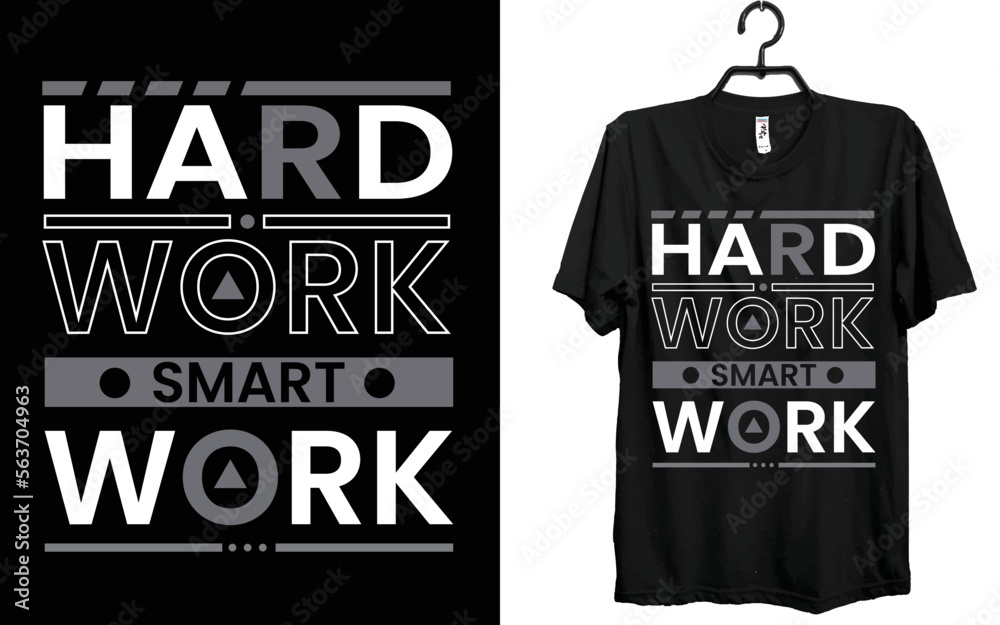 Sticker hard work smart work  t-shirt design