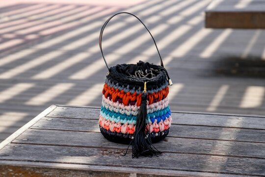 Bag crohet handmade tropical color