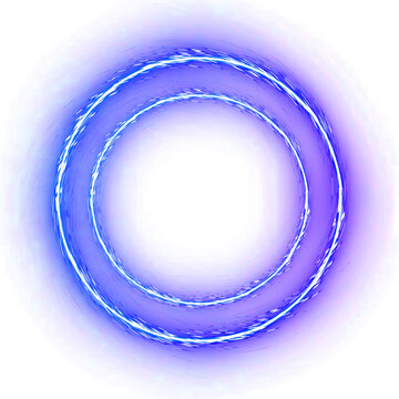 Blue Modern Neon Circle PNG