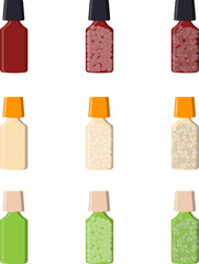 Medical bottle without label. Flat illustration. Set