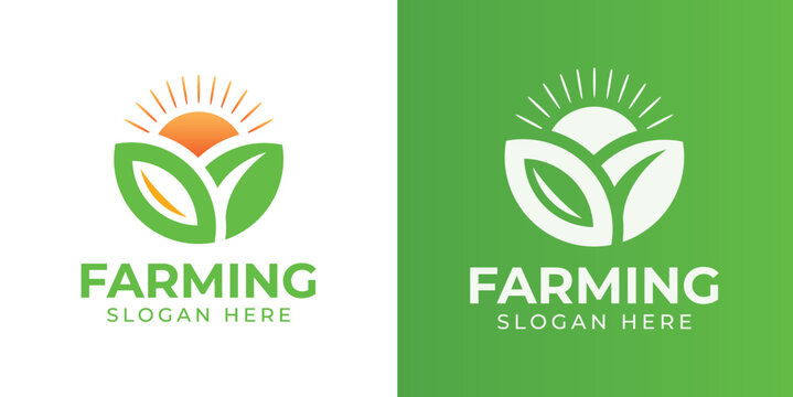 Farming and agriculture logo design vector