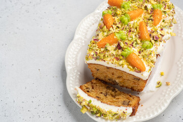 carrot loaf cake with walnuts