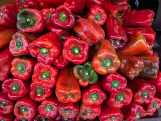 bulk red peppers for sale in the market 