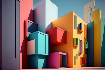 Colorful buildings in the city