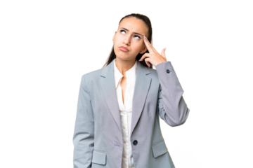 Young Arabian woman over isolated chroma key background with problems making suicide gesture