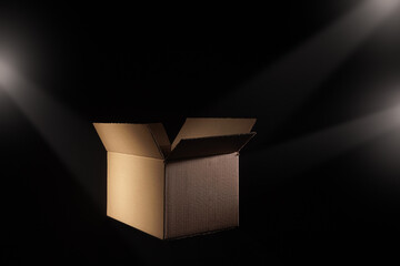 View of mysterious cardboard box