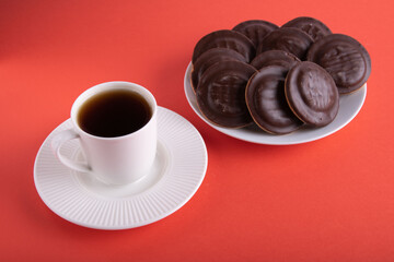 photo coffee mug and chocolate-covered cookies