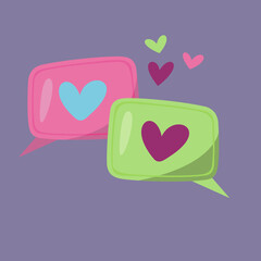 Illustration of a heart with Speech bubbles