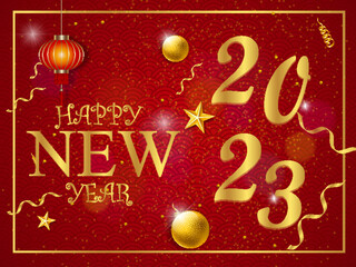 Free vector 2023 new year greeting banner with halftone effect