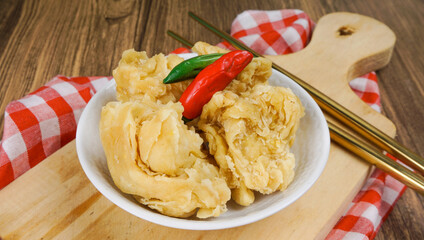 Chicken Pop, Crispy Popcorn, Homemade Fried Chicken Bites. Selective Focus