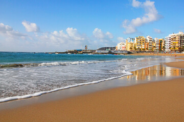 Spain. Gran Canaria island. Las Palmas de Gran Canaria. Las Canteras beach
