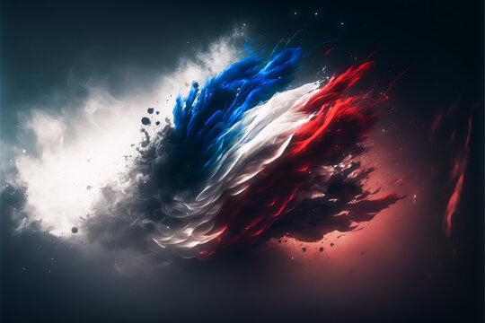 couleurs du drapeau fran&ccedil;ais d&eacute;structur&eacute;. IA g&eacute;n&eacute;rative