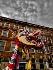 Fototapeta na wymiar Dragon Head at Manchester Chinese New Year
