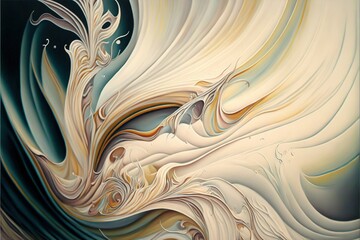 painting of a white and yellow swirl with black background and a white and yellow swirl with black background and a white and yellow swirl with a black background and white swirl with a. Generative AI