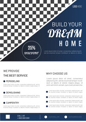 Real Estate House Property Apartment Construction A4 Size Flyer Template for Real Estate Agency