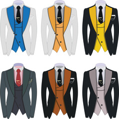 Different colors of men's suite vector 