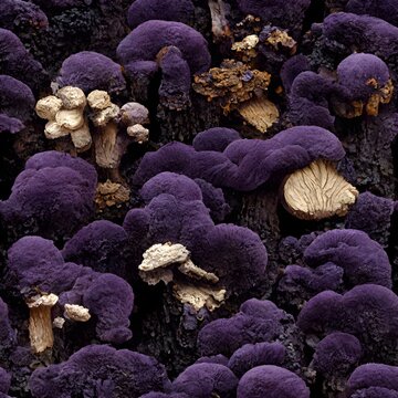  Fungal Mycelium Floor Dark Purple And Forest Topdown Birdseye View Hyperdetailed Photo Realistic Textures  