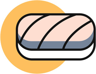 illustration of bread with butter
