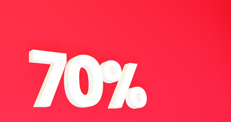 Red 3d numbers on white isolated background.