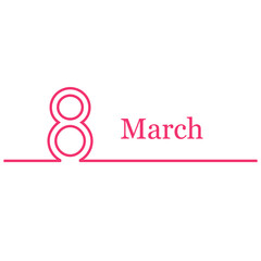 Illustration of international women's day on the eighth of march on a white background