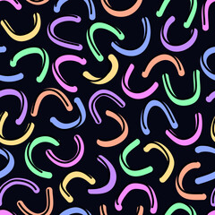 Sketched linear seamless pattern. Organic, natural abstract wallpaper. Minimalist design background. Freehand irregular curve lines motif print. Modern simple minimal ornament