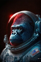 Futuristic Ape Astronaut animal with High-Quality Detailed Features