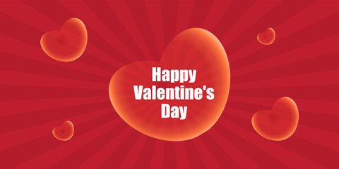 Happy valentines Day Background, Happy valentines day text effect with banner design template with love