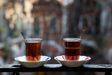 Turkish Tea Cup in the Grand Bazaar (Kapalicarsi Zincirli Han) Photo, Fatih Istanbul, Turkey