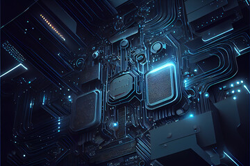 Fototapeta premium Abstract technological background .Generative AI
