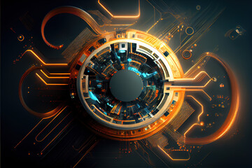 Obraz premium Abstract technological background .Generative AI