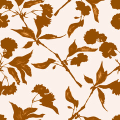 Fototapeta na wymiar Seamless illustration flowers pattern.