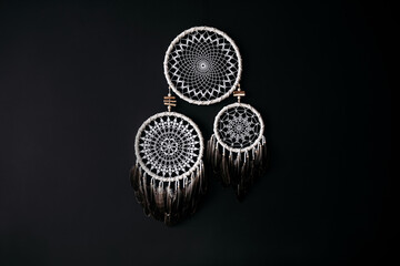 Macrame dream catcher, wall decoration in boho indian style