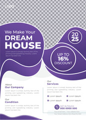 Real Estate House Property Apartment Construction A4 Size Flyer Template for Real Estate Agency